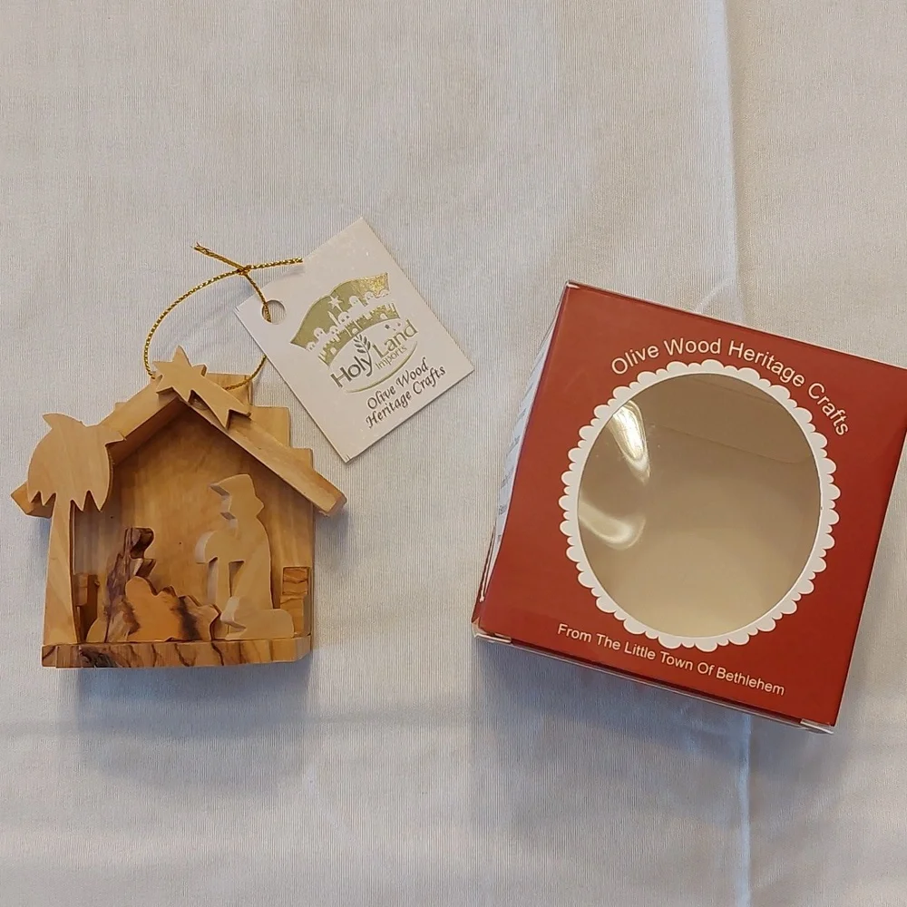 Wooden Holy Land Carved Olive Nativity from Bethlehem NEW
